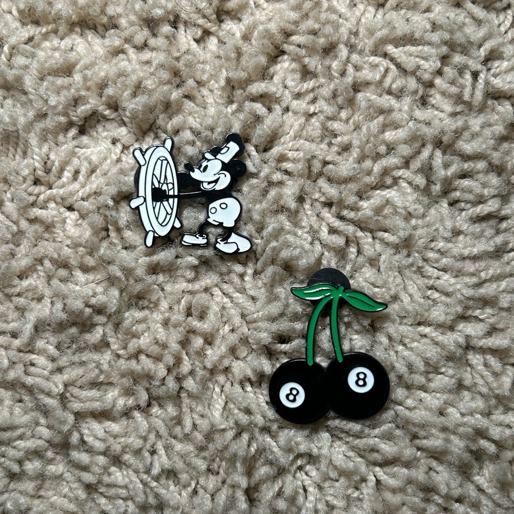 Lot of 2 Pins: Steamboat Willie & 8 Ball Cherries